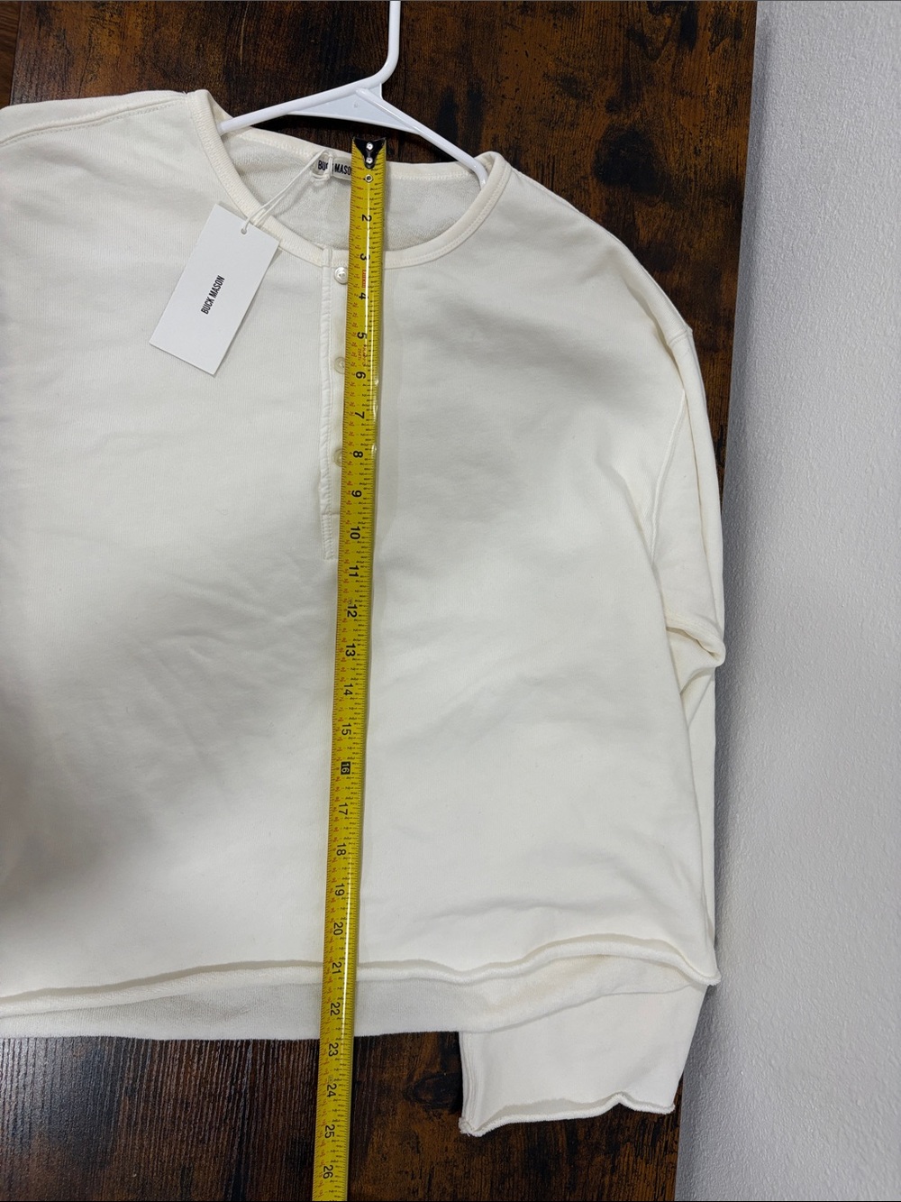Buck Mason Tropez Terry Cloth Popover Women’s Large Natural Henley Retail $118 - Picture 8 of 9